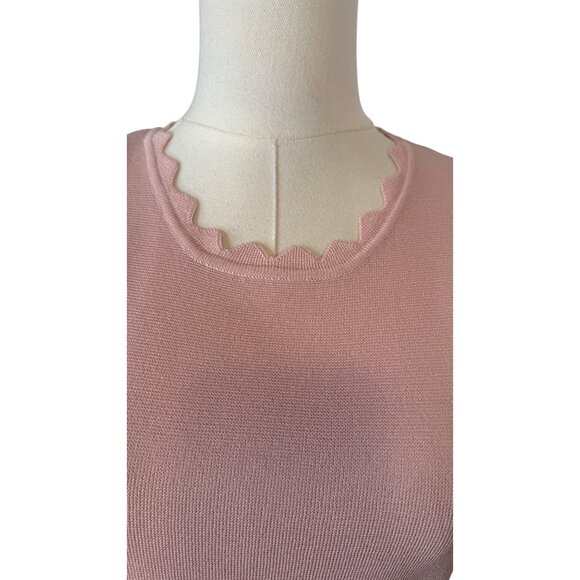 2/$30 NWT Bar III Size Small Pink Sleeveless Scallop Trim Top Polyester/Viscose - Picture 3 of 16